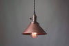 8 Inch Aged Copper Pendant - Industrial Pendant Light - Copper Shade - Ceiling Light - Edison Bulb Pendant Lamp - Model No. 7380