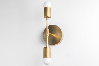 SCONCE MODEL No. 7981- Mid Century Modern Wall Lights with a Raw Brass finish. Designed and produced by MODCREATIONStudio at Peared Creation