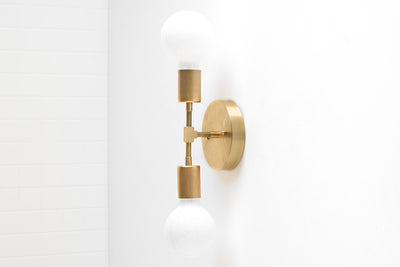 SCONCE MODEL No. 5301- Mid Century Modern Wall Lights with a Raw Brass finish. Designed and produced by MODCREATIONStudio at Peared Creation