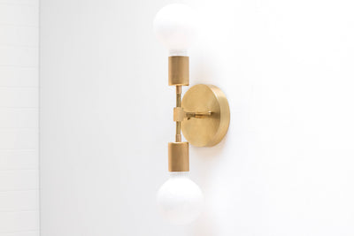 SCONCE MODEL No. 5301- Mid Century Modern Wall Lights with a Raw Brass finish. Designed and produced by MODCREATIONStudio at Peared Creation