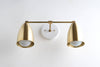 VANITY MODEL No. 8289- Mid Century Modern bathroom lighting with a White/Brass finish. Designed and produced by MODCREATIONStudio at Peared Creation