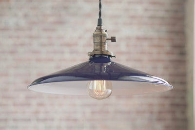 Pendant Lights - Blue Metal Shade -  Hanging Pendant Light - Industrial Shade Pendant - Modern - Model No. 4645
