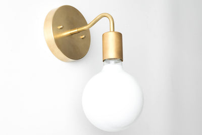 Minimalist Lighting - Mid Century - Modern Wall Sconce -  Brass Lighting - Model No. 3655