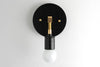 SCONCE MODEL No. 6139- Mid Century Modern Wall Lights with a Black/Brass finish. Designed and produced by MODCREATIONStudio at Peared Creation