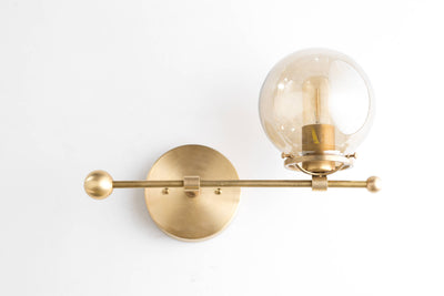 SCONCE MODEL No. 4353- Mid Century Modern Wall Lights with a Raw Brass finish. Designed and produced by MODCREATIONStudio at Peared Creation