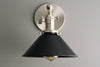 SCONCE MODEL No. 9144- Industrial Wall Lights with a Brushed Nickel finish. Designed and produced by newwineoldbottles at Peared Creation