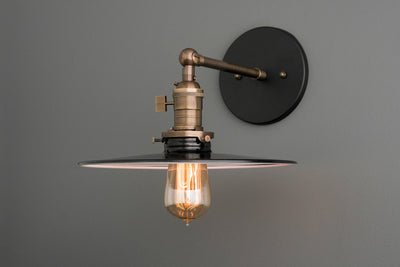 SCONCE MODEL No. 8281- Industrial Wall Lights with a Black finish. Designed and produced by newwineoldbottles at Peared Creation