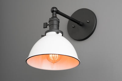 SCONCE MODEL No. 6556- Industrial Wall Lights with a Black finish. Designed and produced by newwineoldbottles at Peared Creation
