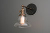SCONCE MODEL No. 9048- Industrial Wall Lights with a Black/Antique Brass finish. Designed and produced by newwineoldbottles at Peared Creation