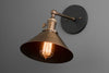 SCONCE MODEL No. 8211- Industrial Wall Lights with a Black/Antique Brass finish. Designed and produced by newwineoldbottles at Peared Creation