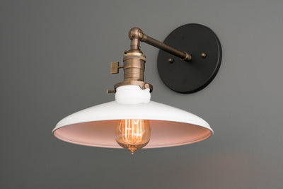 SCONCE MODEL No. 4041- Industrial Wall Lights with a Black/Antique Brass finish. Designed and produced by newwineoldbottles at Peared Creation