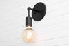 SCONCE MODEL No. 9602- Industrial Wall Lights with a Black finish. Designed and produced by newwineoldbottles at Peared Creation
