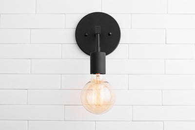 SCONCE MODEL No. 9602- Industrial Wall Lights with a Brushed Nickel/Black finish. Designed and produced by newwineoldbottles at Peared Creation