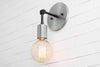 SCONCE MODEL No. 9602- Industrial Wall Lights with a Brushed Nickel/Black finish. Designed and produced by newwineoldbottles at Peared Creation
