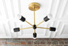 CHANDELIER MODEL No. 6652- Mid Century Modern dining room lights with a Brass/Black finish. Designed and produced by MODCREATIONStudio at Peared Creation