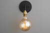 SCONCE MODEL No. 8064- Industrial Wall Lights with a Brushed Brass/Black finish. Designed and produced by newwineoldbottles at Peared Creation