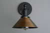 SCONCE MODEL No. 8211- Industrial Wall Lights with a Black/Antique Brass finish. Designed and produced by newwineoldbottles at Peared Creation