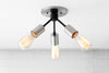 CEILING LIGHT MODEL No. 9467- Industrial Ceiling Lights with a Brushed Nickel/Black finish. Designed and produced by newwineoldbottles at Peared Creation