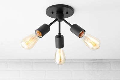 CEILING LIGHT MODEL No. 9467- Industrial Ceiling Lights with a Black finish. Designed and produced by newwineoldbottles at Peared Creation