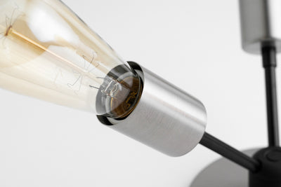 CEILING LIGHT MODEL No. 9467- Industrial Ceiling Lights with a Brushed Nickel/Black finish. Designed and produced by newwineoldbottles at Peared Creation