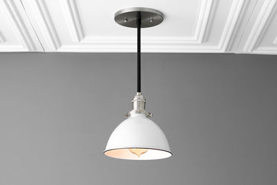 Hanging Lamp - Kitchen Lighting - Ceiling Light - Farmhouse Lighting - Lighting - White Shade - Drop Light - Island Light - Model No. 8808