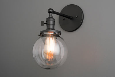 SCONCE MODEL No. 7479- Industrial Wall Lights with a Black finish. Designed and produced by newwineoldbottles at Peared Creation
