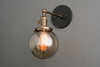 SCONCE MODEL No. 2435- Industrial Wall Lights with a Black/Antique Brass finish. Designed and produced by newwineoldbottles at Peared Creation