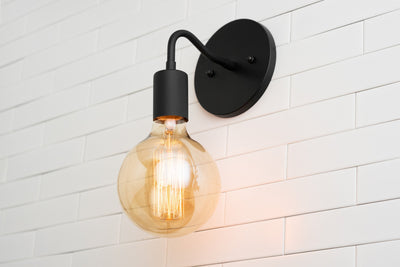 SCONCE MODEL No. 5787- Industrial Wall Lights with a Black finish. Designed and produced by newwineoldbottles at Peared Creation