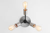 CEILING LIGHT MODEL No. 9467- Industrial Ceiling Lights with a Brushed Nickel/Black finish. Designed and produced by newwineoldbottles at Peared Creation