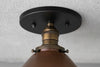 CEILING LIGHT MODEL No. 6296- Industrial Ceiling Lights with a Antique Brass/Black finish. Designed and produced by newwineoldbottles at Peared Creation