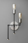 SCONCE MODEL No. 3684- Industrial Wall Lights with a Brushed Nickel/Black finish. Designed and produced by newwineoldbottles at Peared Creation