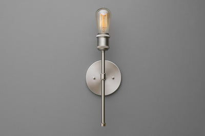 SCONCE MODEL No. 7681- Industrial Wall Lights with a Brushed Nickel finish. Designed and produced by newwineoldbottles at Peared Creation