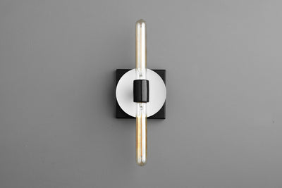 SCONCE MODEL No. 2028- Industrial Wall Lights with a White/Black finish. Designed and produced by newwineoldbottles at Peared Creation