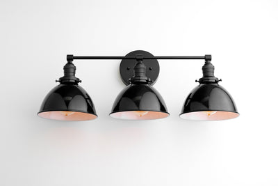 VANITY MODEL No. 6225- Mid Century Modern bathroom lighting with a Black finish. Designed and produced by MODCREATIONStudio at Peared Creation