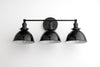 VANITY MODEL No. 6225- Mid Century Modern bathroom lighting with a Black finish. Designed and produced by MODCREATIONStudio at Peared Creation
