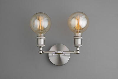 SCONCE MODEL No. 7462- Industrial Wall Lights with a Brushed Nickel finish. Designed and produced by newwineoldbottles at Peared Creation