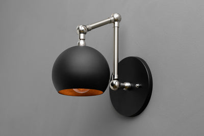 SCONCE MODEL No. 7901- Industrial Wall Lights with a Black/Brushed Nickel finish. Designed and produced by newwineoldbottles at Peared Creation