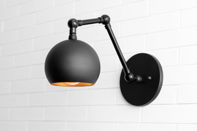 SCONCE MODEL No. 7901- Industrial Wall Lights with a Black finish. Designed and produced by newwineoldbottles at Peared Creation