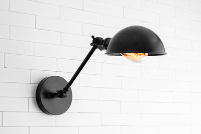 SCONCE MODEL No. 7590- Industrial Wall Lights with a Black finish. Designed and produced by newwineoldbottles at Peared Creation