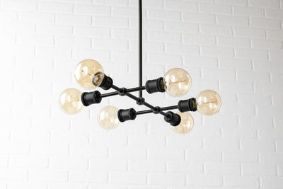 CHANDELIER MODEL No. 4562- Industrial dining room lights with a 11" total w/ 6" rod finish. Designed and produced by newwineoldbottles at Peared Creation