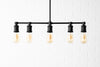 CHANDELIER MODEL No. 5263- Industrial dining room lights with a 14.5" total w/ 6"rod finish. Designed and produced by newwineoldbottles at Peared Creation