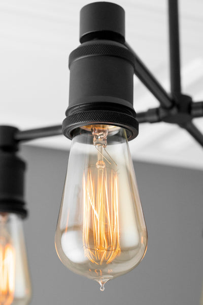 CHANDELIER MODEL No. 1548- Industrial dining room lights with a 14.5" total w/ 6"rod finish. Designed and produced by newwineoldbottles at Peared Creation