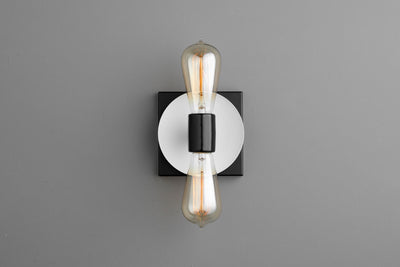 SCONCE MODEL No. 8169- Industrial Wall Lights with a White/Black finish. Designed and produced by newwineoldbottles at Peared Creation
