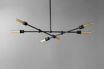 CHANDELIER MODEL No. 6440- Industrial dining room lights with a 10" total w/ 6" rod finish. Designed and produced by newwineoldbottles at Peared Creation