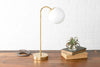 Brass Globe Lamp - Opal Table Lamp - Desk Lamp - Bedside Lamp - Reading Lamp - Mid Century Lamp - Raw Brass - Task Lamp - Model No. 8672
