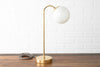 Brass Globe Lamp - Opal Table Lamp - Desk Lamp - Bedside Lamp - Reading Lamp - Mid Century Lamp - Raw Brass - Task Lamp - Model No. 8672