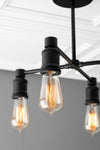 CHANDELIER MODEL No. 1548- Industrial dining room lights with a 14.5" total w/ 6"rod finish. Designed and produced by newwineoldbottles at Peared Creation