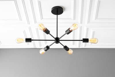 CHANDELIER MODEL No. 6673- Industrial dining room lights with a 9" total w/ 6" rod finish. Designed and produced by newwineoldbottles at Peared Creation