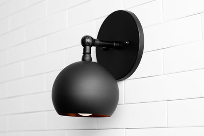 SCONCE MODEL No. 7949- Industrial Wall Lights with a Black finish. Designed and produced by newwineoldbottles at Peared Creation