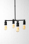 CHANDELIER MODEL No. 1548- Industrial dining room lights with a 14.5" total w/ 6"rod finish. Designed and produced by newwineoldbottles at Peared Creation